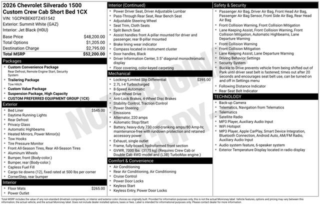 New 2026 Chevrolet Silverado 1500 Custom AWD/4WD image 30