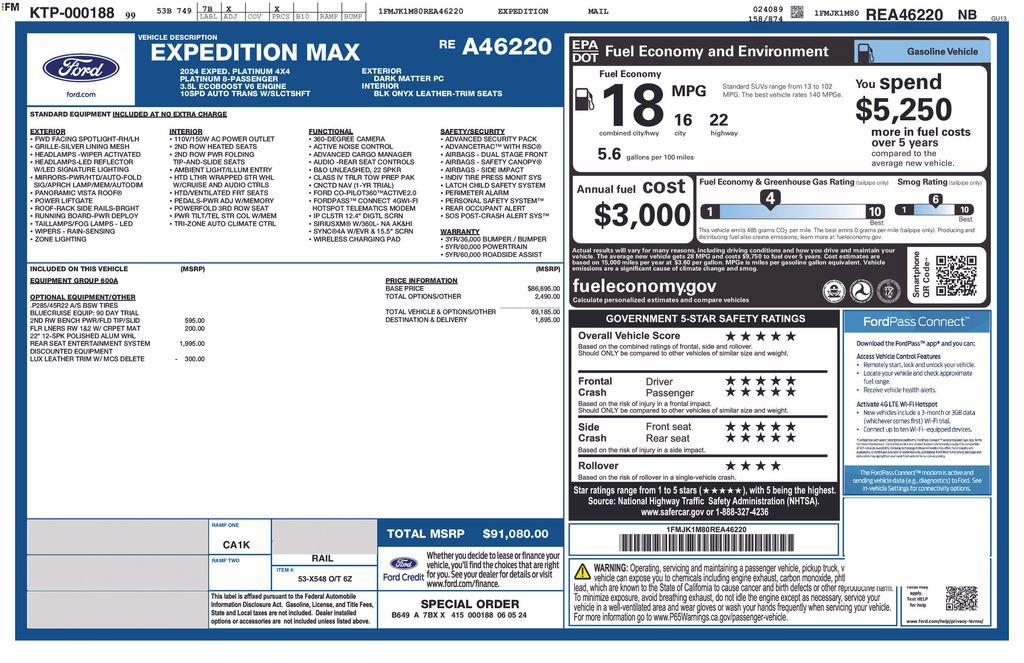 Used 2024 Ford Expedition Max Platinum AWD/4WD image 13