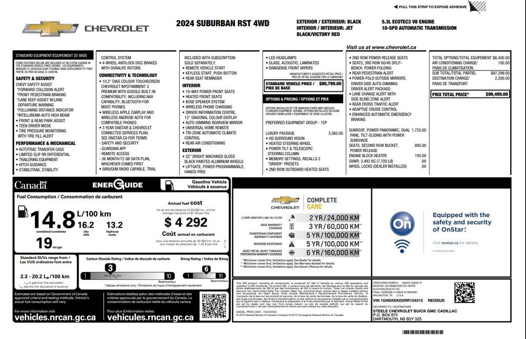 Used 2024 Chevrolet Suburban RST w/ Luxury Package AWD/4WD image 6