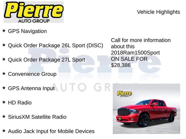 Used 2018 RAM 1500 Sport w/ Sport Premium Group AWD/4WD image 7