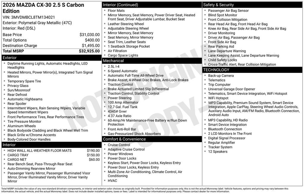 New 2026 MAZDA CX-30 AWD 2.5 S image 2