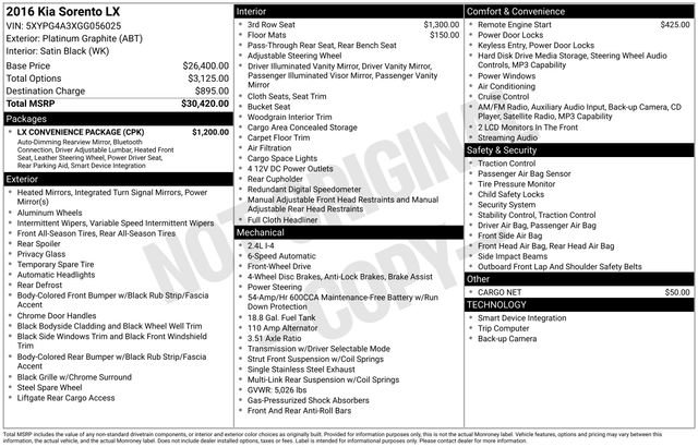 Used 2016 Kia Sorento LX w/ LX Convenience Package image 20