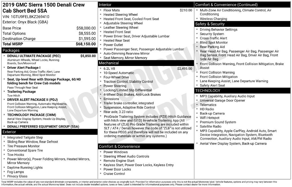Used 2019 GMC Sierra 1500 Denali w/ Denali Ultimate Package AWD/4WD image 34