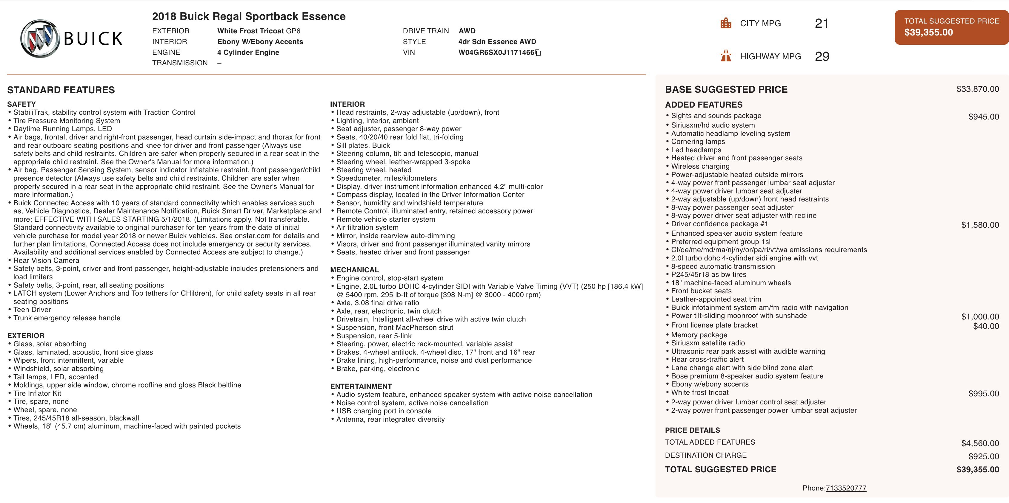 Used 2018 Buick Regal Essence w/ Driver Confidence Package #1 image 3