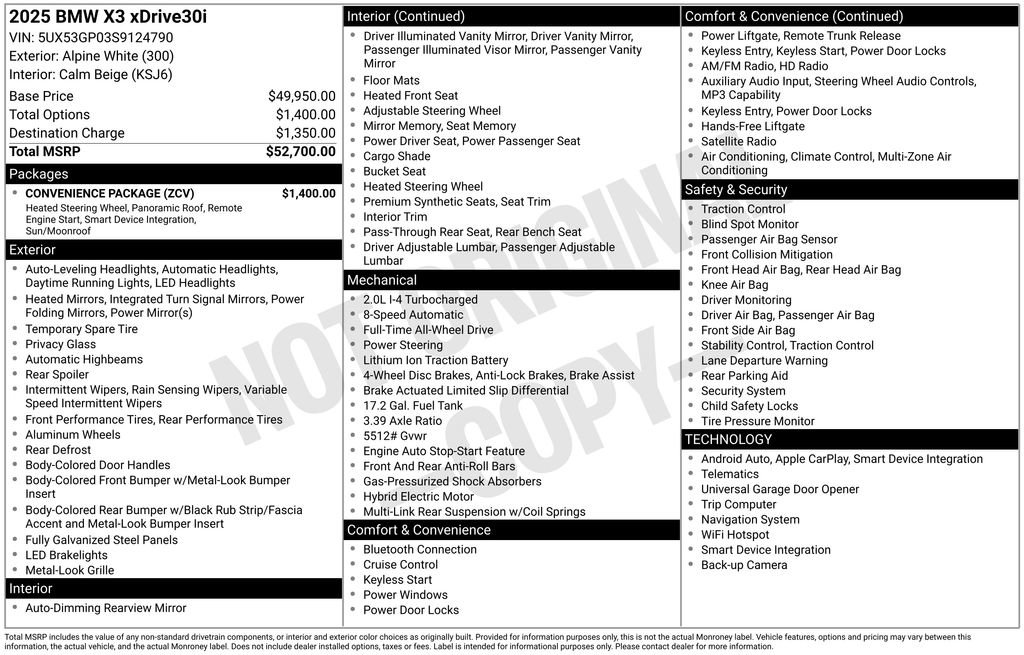 Used 2025 BMW X3 xDrive30i w/ Convenience Package image 6