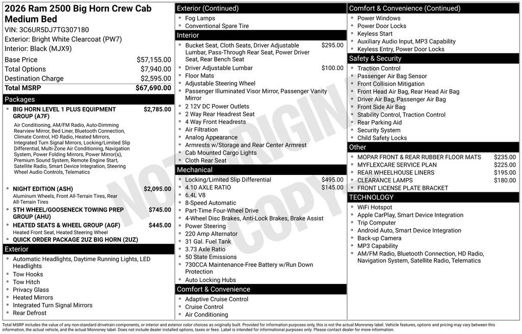 New 2026 RAM 2500 Big Horn AWD/4WD image 30