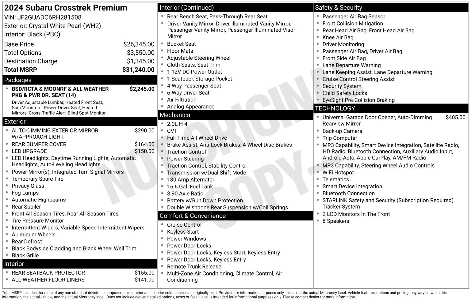 Certified 2024 Subaru Crosstrek 2.0i Premium AWD/4WD image 35