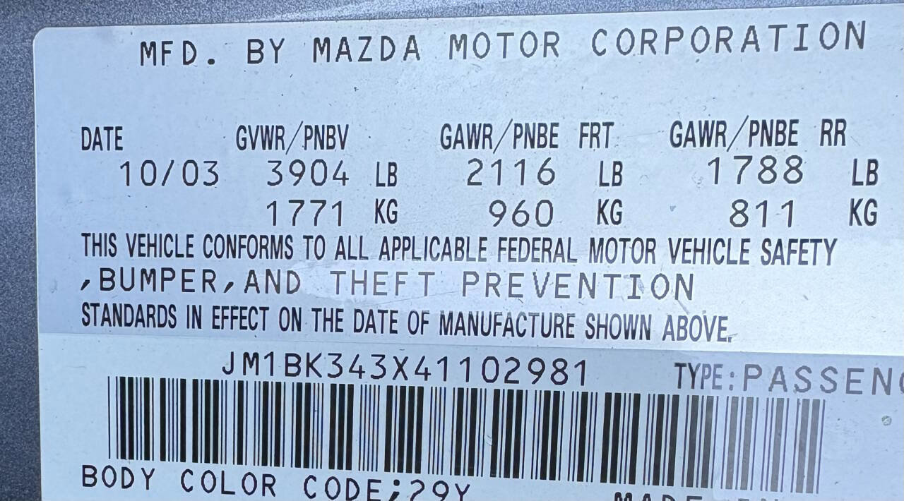 Used 2004 MAZDA MAZDA3 s FWD image 14