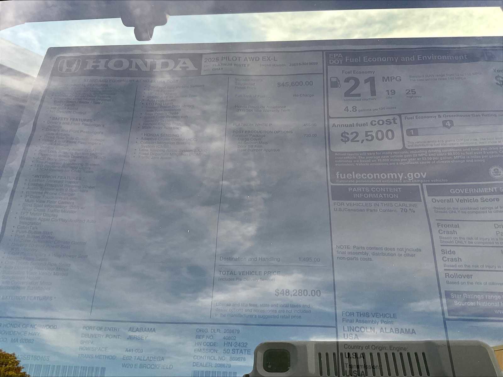 New 2025 Honda Pilot EX-L image 18