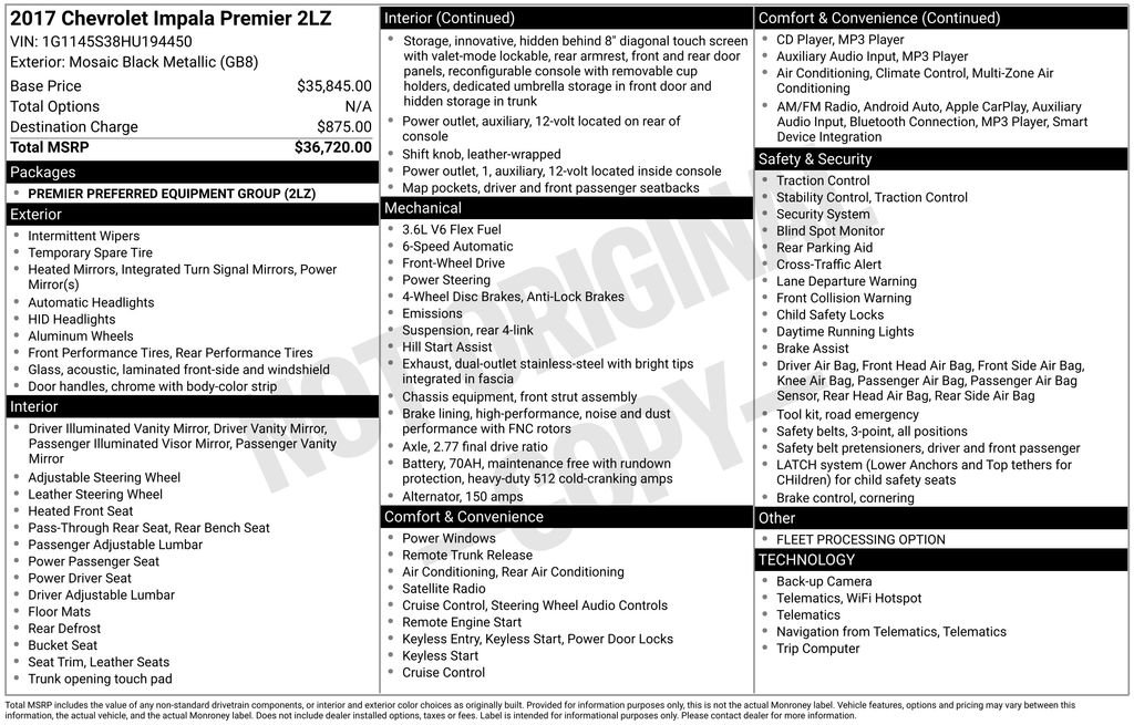 Used 2017 Chevrolet Impala Premier image 8