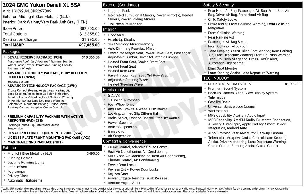 Used 2024 GMC Yukon XL Denali w/ Denali Reserve Package AWD/4WD image 26