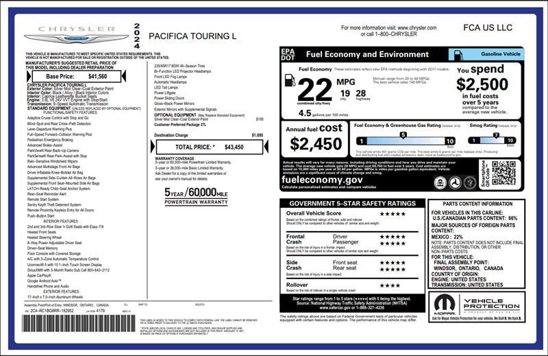 Used 2024 Chrysler Pacifica Touring-L FWD image 3