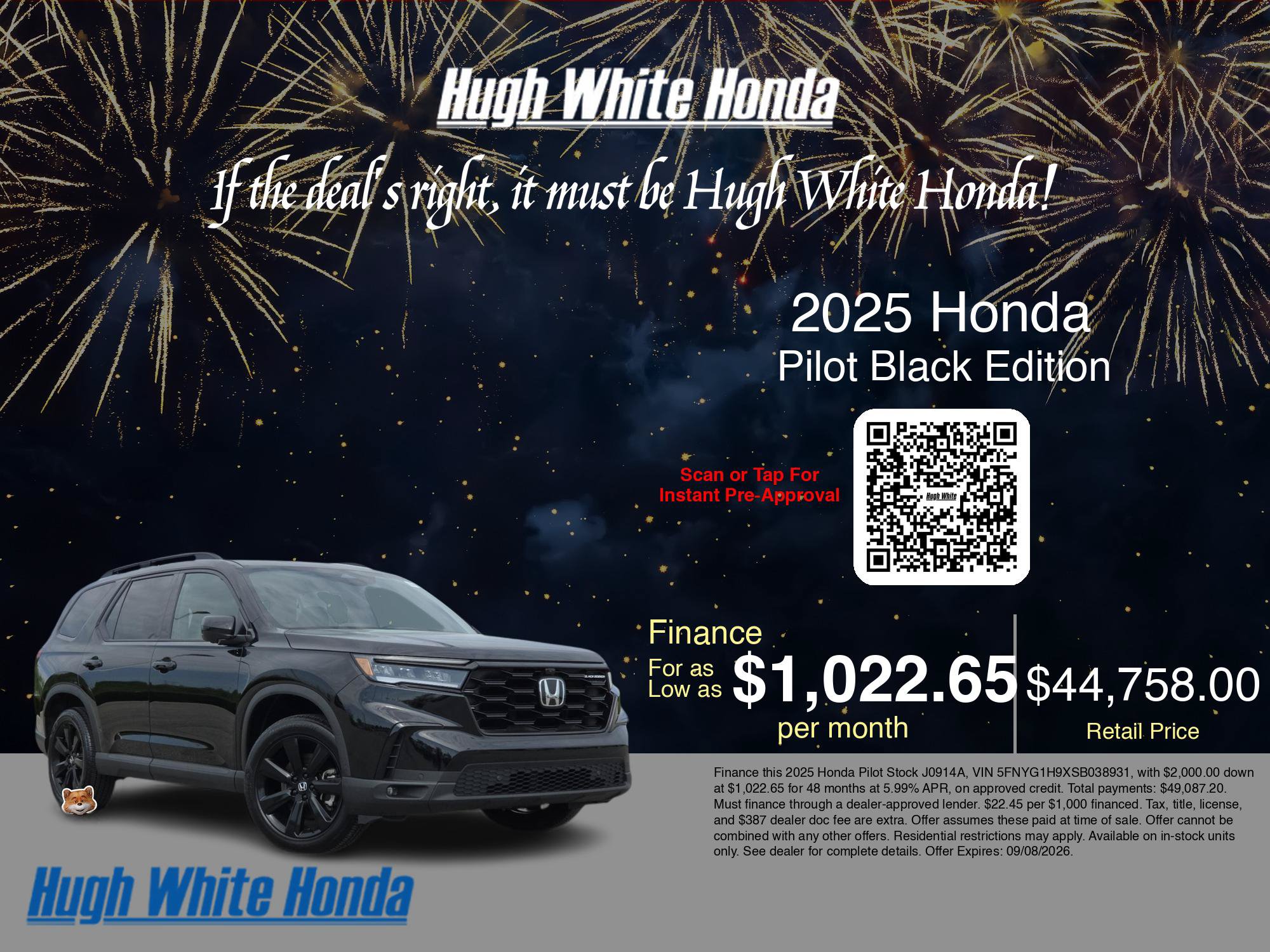 Used 2025 Honda Pilot Black Edition image 3