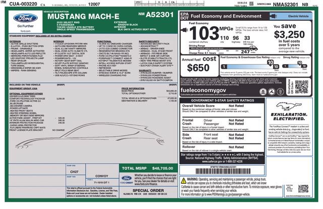 Certified 2022 Ford Mustang Mach-E Select w/ Comfort/Technology Package RWD image 41
