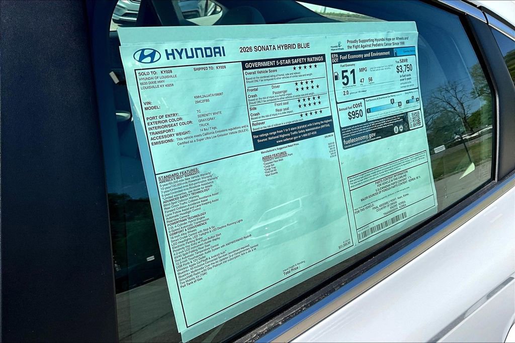New 2026 Hyundai Sonata Blue image 16