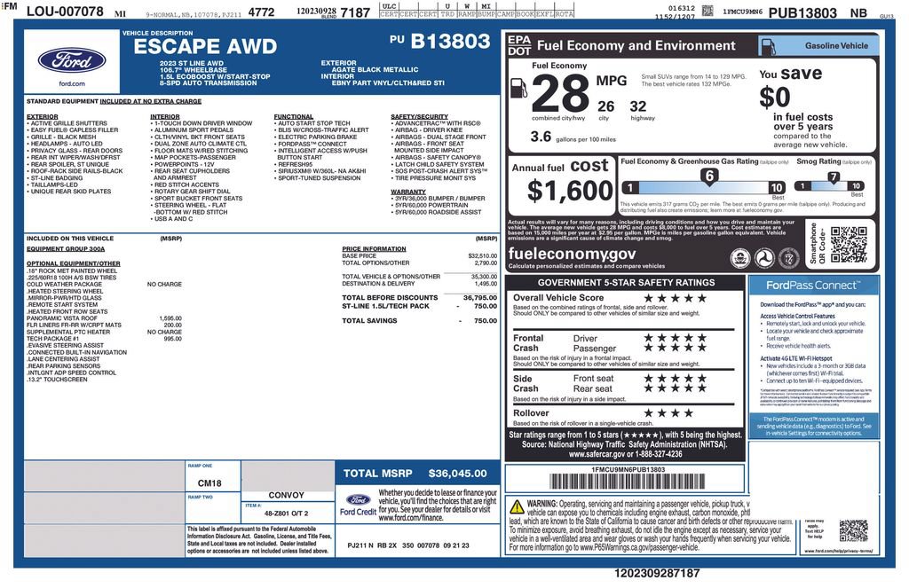 Certified 2023 Ford Escape ST-Line w/ Tech Pack #1 AWD/4WD image 25