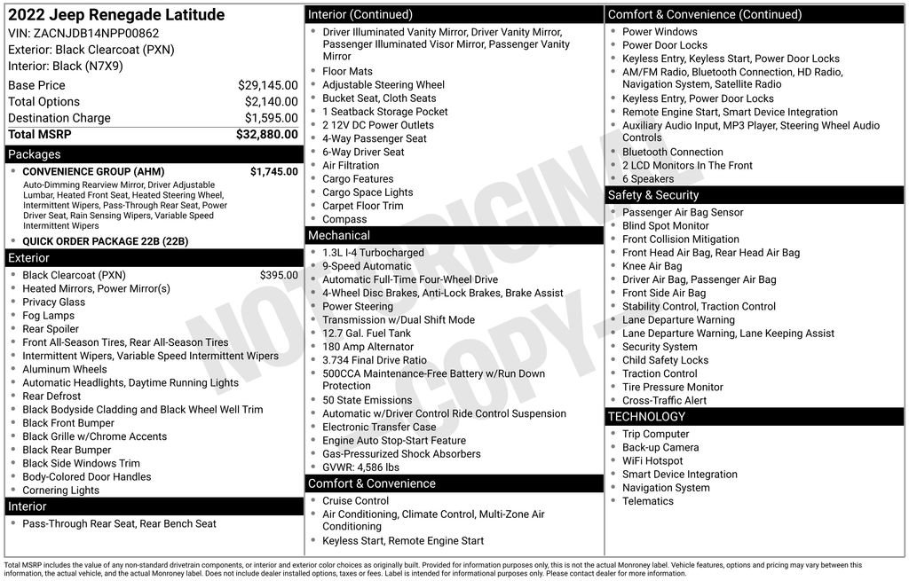 Used 2022 Jeep Renegade Latitude w/ Convenience Group image 38