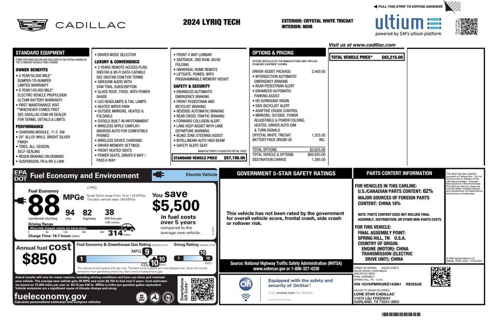 Used 2024 Cadillac Lyriq Tech w/ Driver Assist Package RWD image 4
