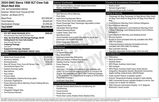 Used 2024 GMC Sierra 1500 SLT w/ X31 Off-Road Package AWD/4WD image 26