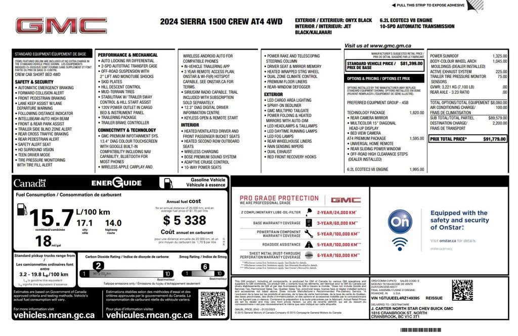 Used 2024 GMC Sierra 1500 AT4 w/ Technology Package image 2