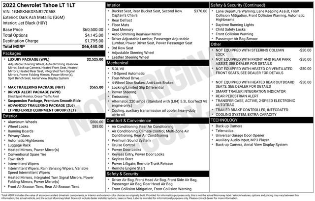 Used 2022 Chevrolet Tahoe LT w/ Luxury Package image 24