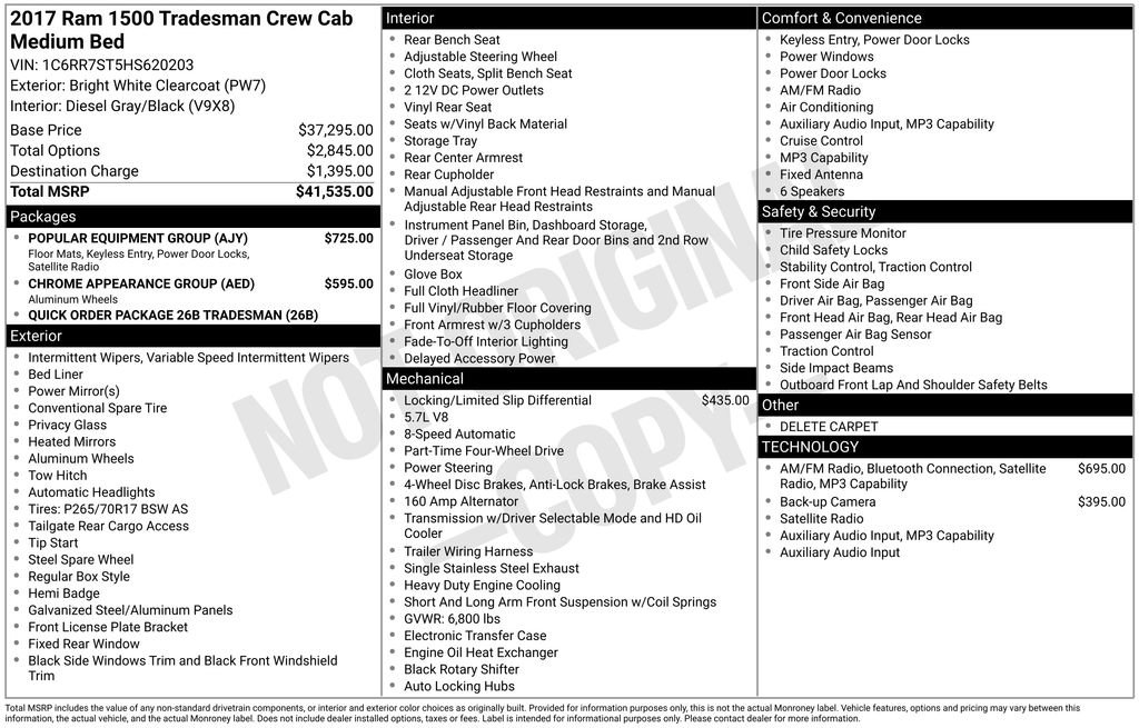 Used 2017 RAM 1500 Tradesman w/ Popular Equipment Group image 3