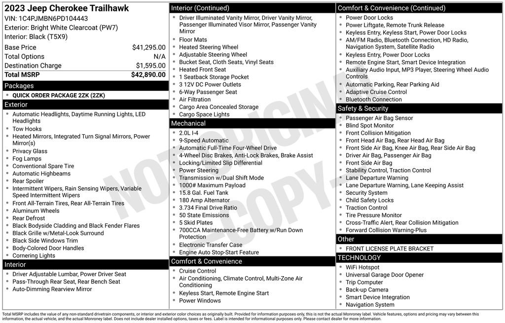 Used 2023 Jeep Cherokee Trailhawk image 35