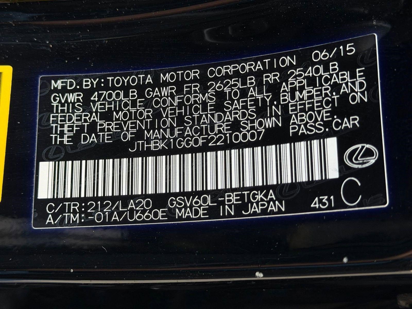 Used 2015 Lexus ES 350 w/ Premium Package FWD image 19