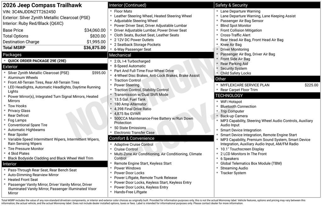 New 2026 Jeep Compass Trailhawk AWD/4WD image 36