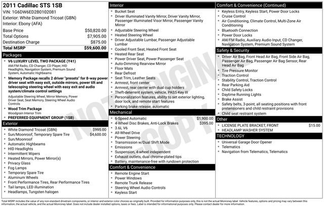 Used 2011 Cadillac STS Luxury AWD/4WD image 7