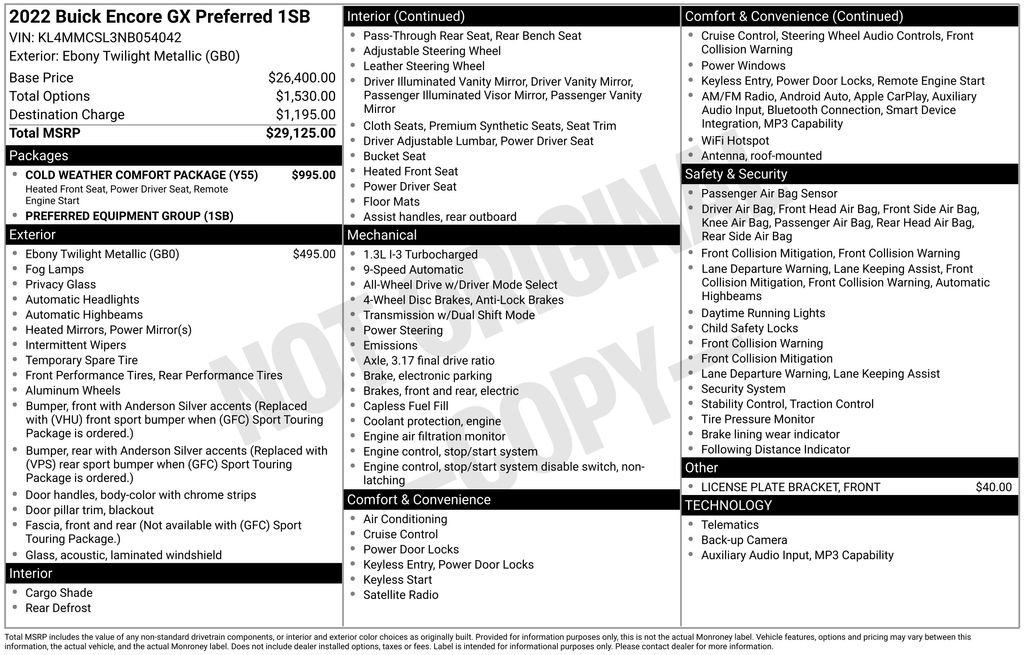 Certified 2022 Buick Encore GX Preferred w/ Cold Weather Comfort Package image 44