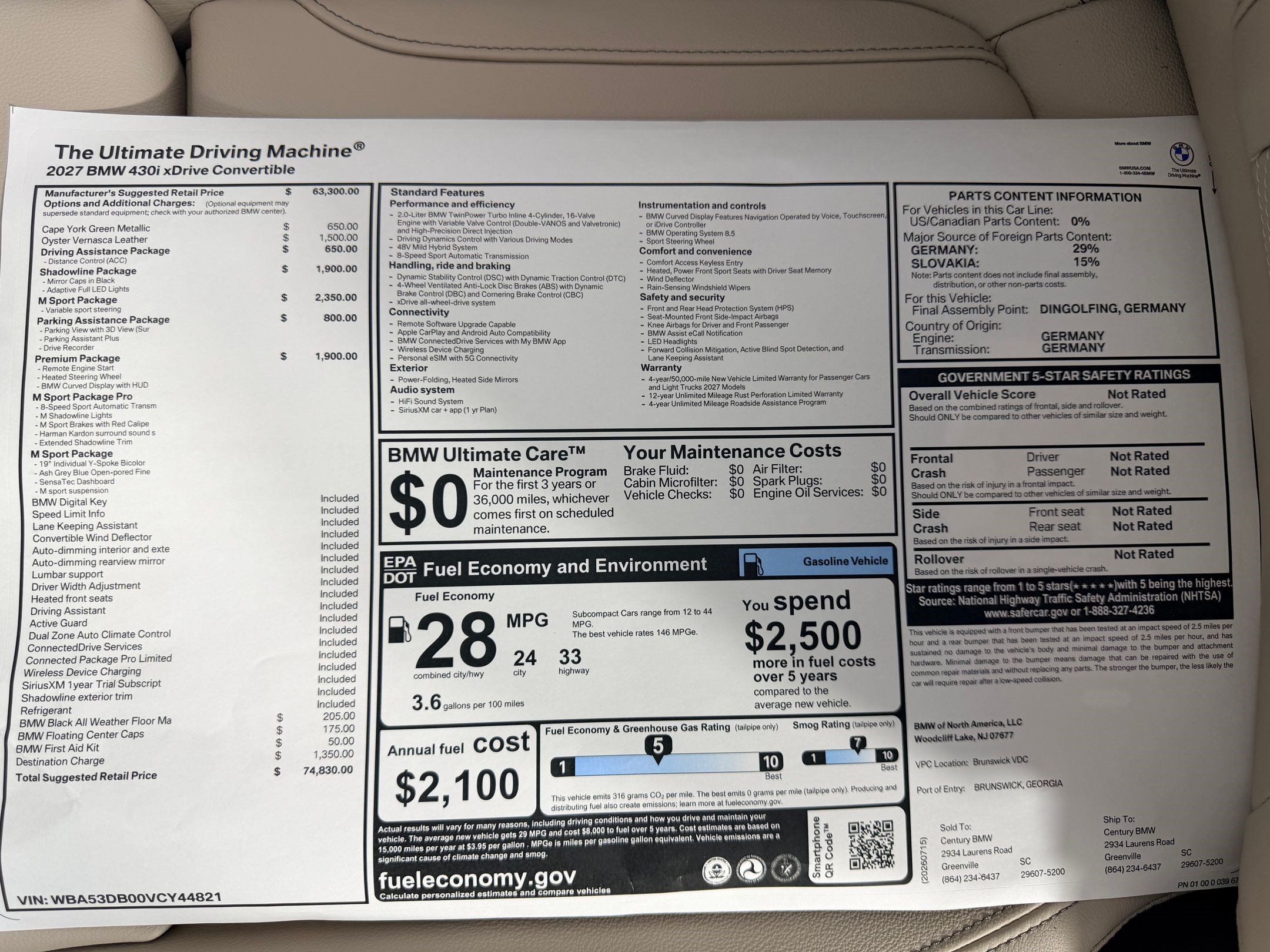 New 2027 BMW 430i xDrive Convertible w/ M Sport Package AWD/4WD image 24