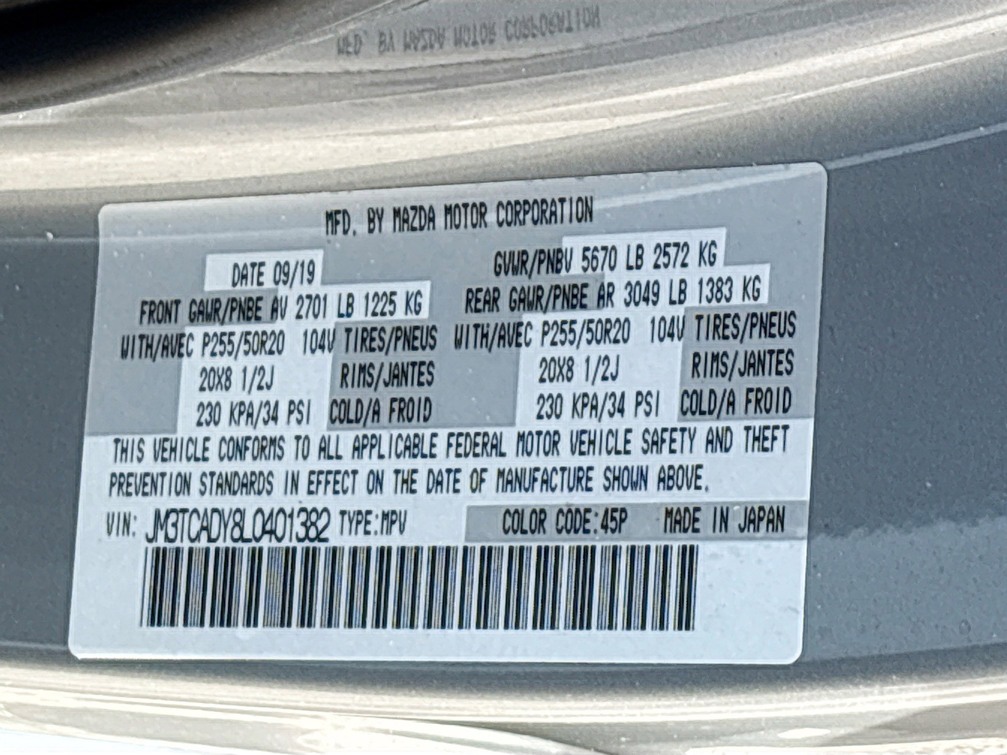 Used 2020 MAZDA CX-9 Grand Touring image 36