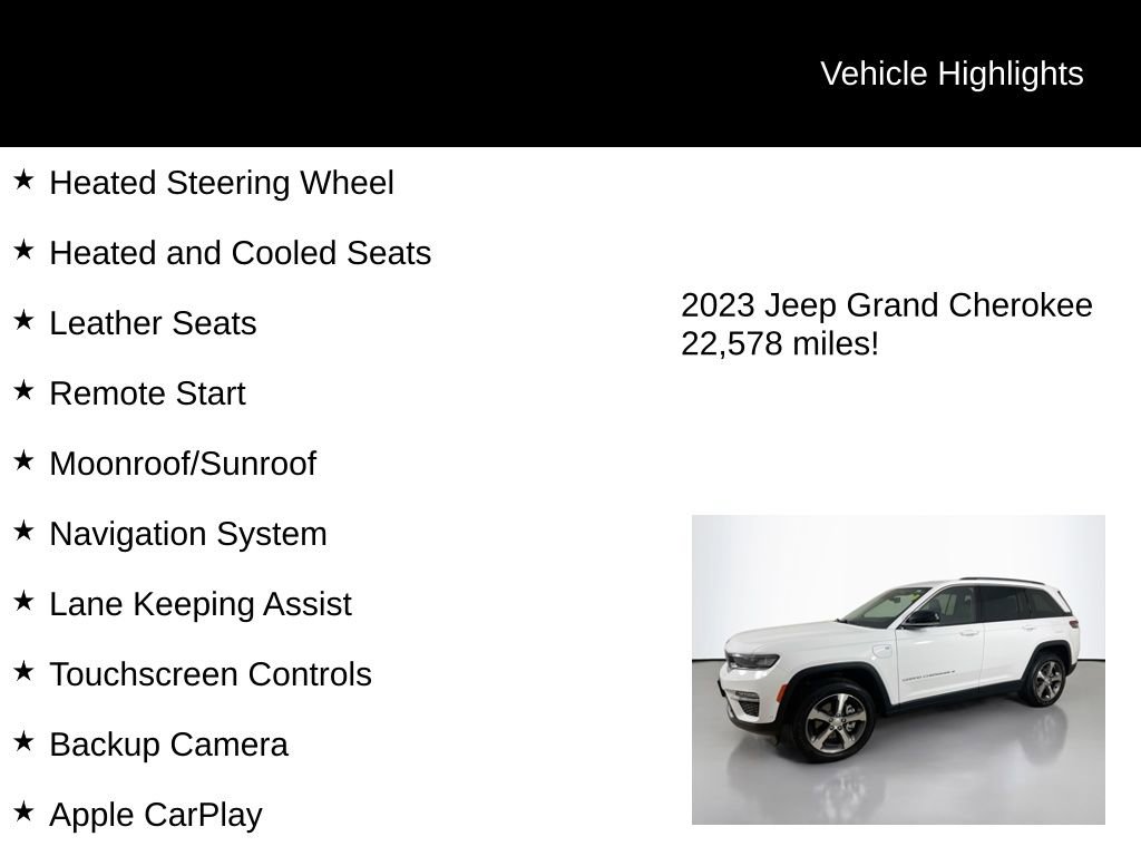 Used 2023 Jeep Grand Cherokee 4WD 4xe w/ Luxury Tech Group II image 5