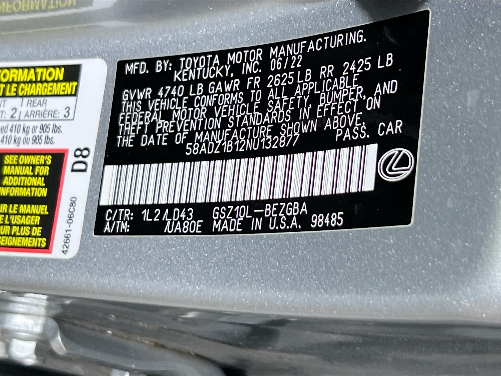 Used 2022 Lexus ES 350 w/ Premium Package FWD image 31