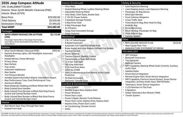 New 2026 Jeep Compass Latitude AWD/4WD image 25