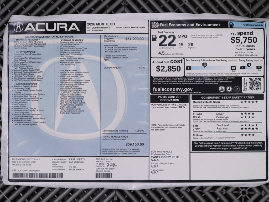 New 2026 Acura MDX w/ Technology Package image 9
