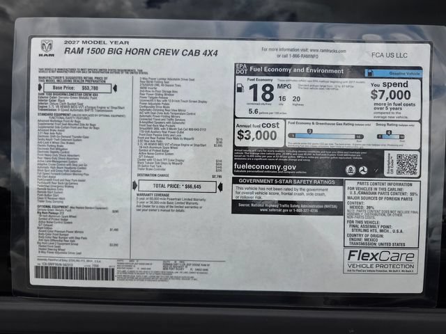 New 2027 RAM 1500 Big Horn AWD/4WD image 3