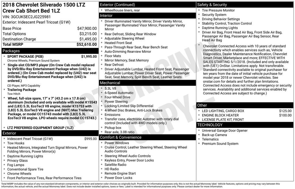 Used 2018 Chevrolet Silverado 1500 LTZ w/ Sport Package image 29