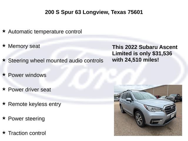 Used 2022 Subaru Ascent Limited w/ Technology Package image 25