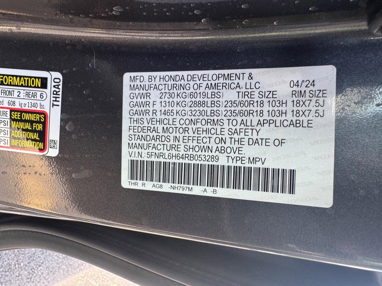 Certified 2024 Honda Odyssey EX-L image 30
