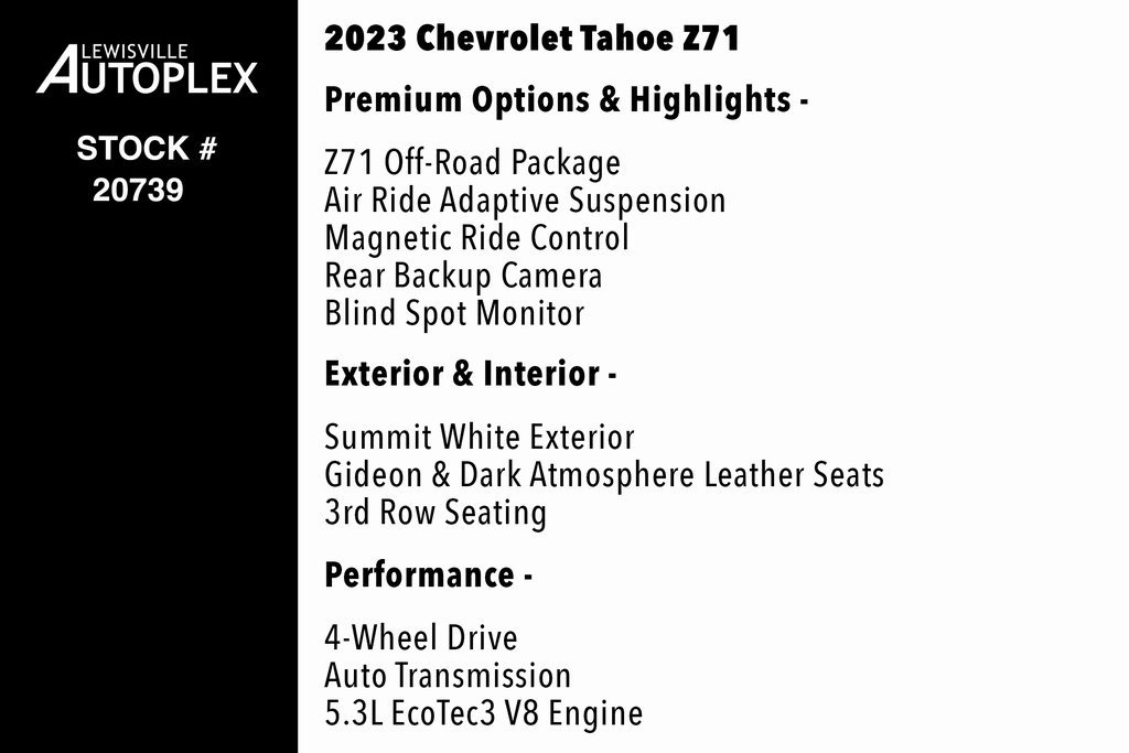 Used 2023 Chevrolet Tahoe Z71 w/ Z71 Off-Road Package image 2