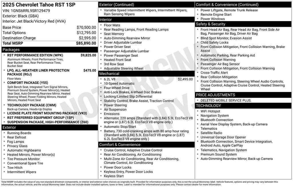 Used 2025 Chevrolet Tahoe RST w/ RST Performance Edition AWD/4WD image 45