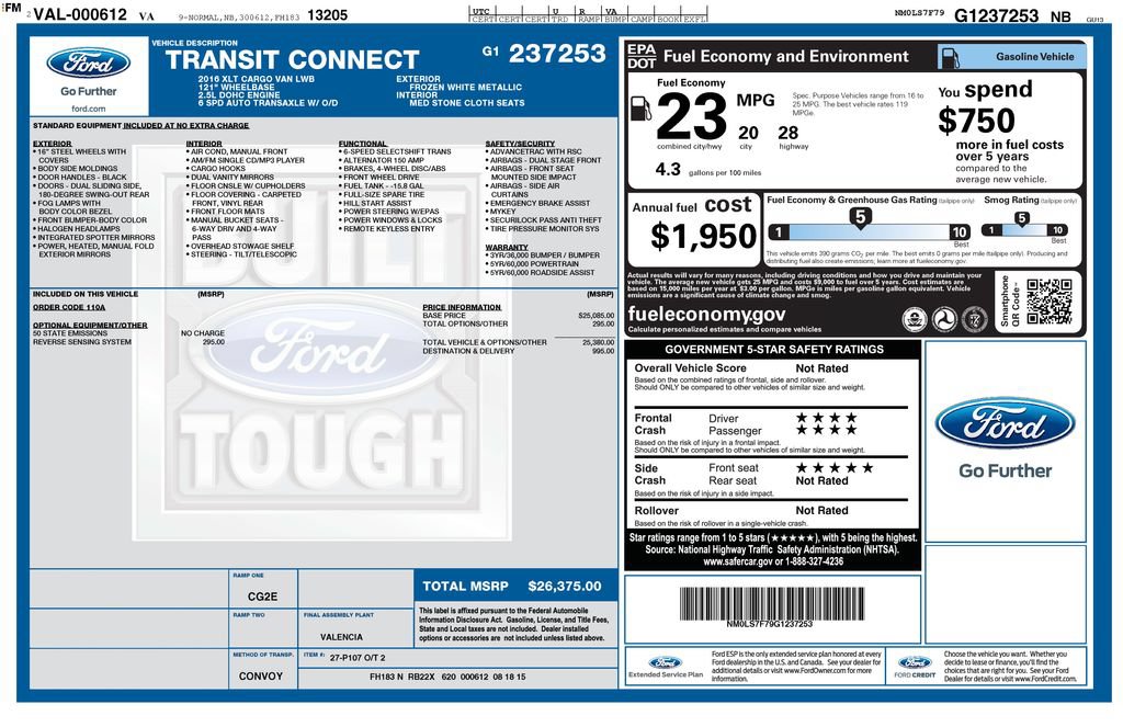 Used 2016 Ford Transit Connect XLT FWD image 1