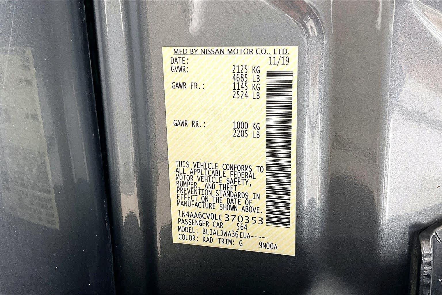 Used 2020 Nissan Maxima 3.5 SV w/ Floor Mat Group FWD image 33
