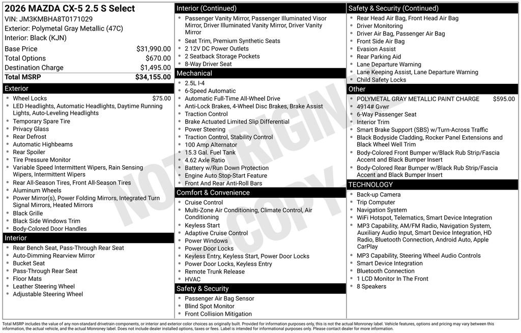 New 2026 MAZDA CX-5 Select AWD/4WD image 6