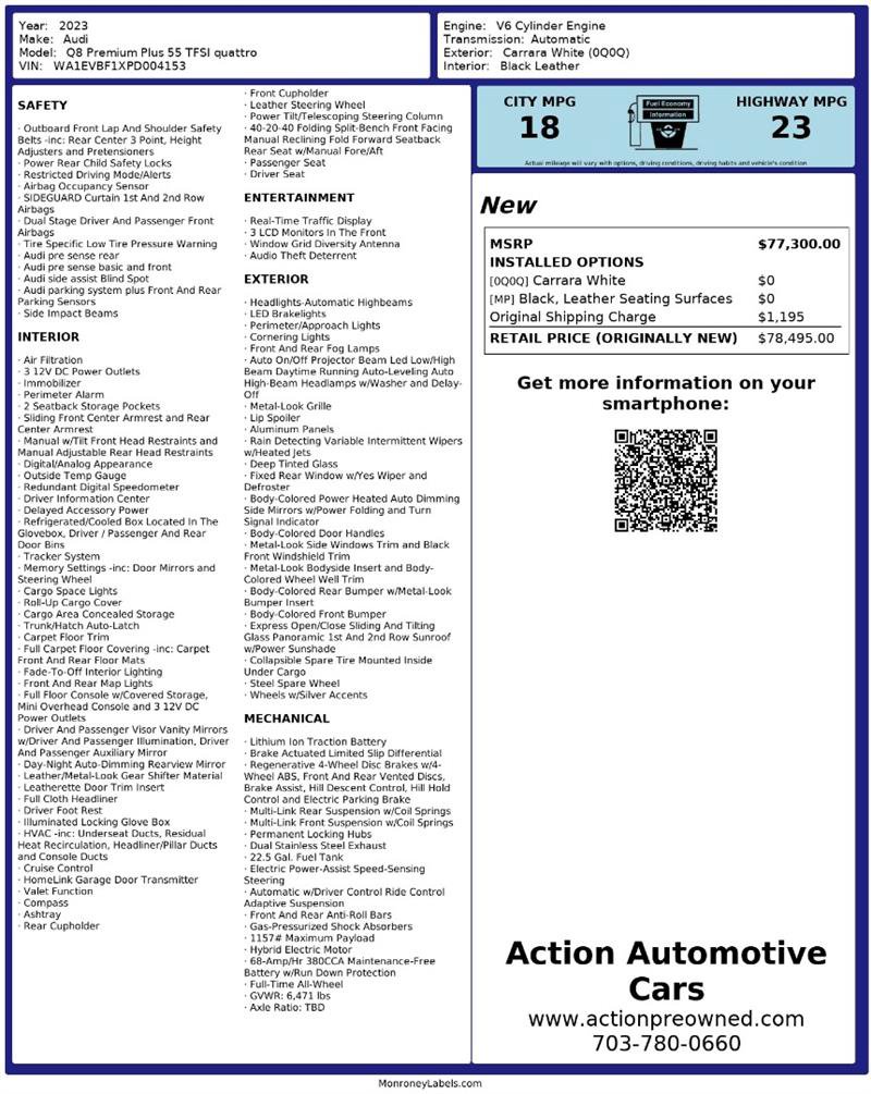 Used 2023 Audi Q8 Premium Plus w/ Premium Plus Package image 2