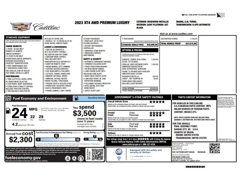 Certified 2023 Cadillac XT4 Premium Luxury AWD/4WD image 9