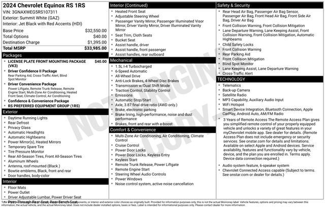 Used 2024 Chevrolet Equinox RS AWD/4WD image 16