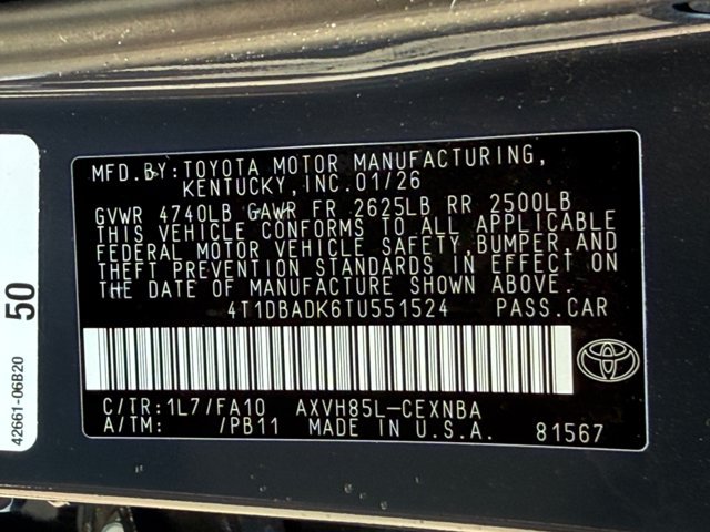 Used 2026 Toyota Camry LE w/ Convenience Package AWD/4WD image 39